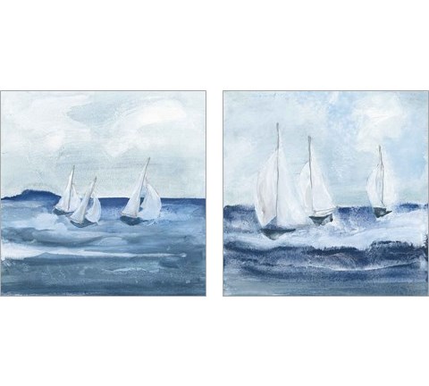 Sailboats  2 Piece Art Print Set by Chris Paschke