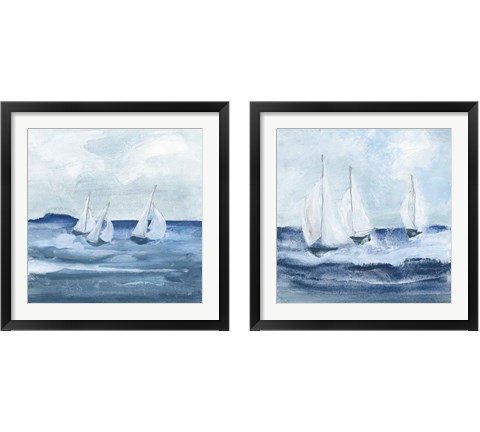 Sailboats  2 Piece Framed Art Print Set by Chris Paschke