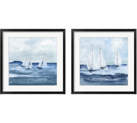 Sailboats  2 Piece Framed Art Print Set by Chris Paschke