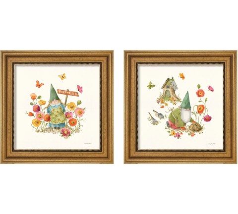 Garden Gnomes 2 Piece Framed Art Print Set by Lisa Audit