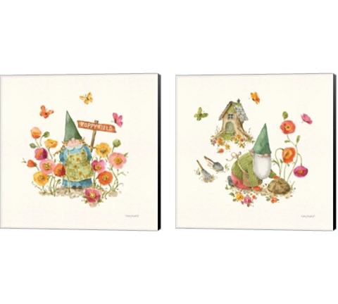 Garden Gnomes 2 Piece Canvas Print Set by Lisa Audit