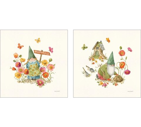 Garden Gnomes 2 Piece Art Print Set by Lisa Audit