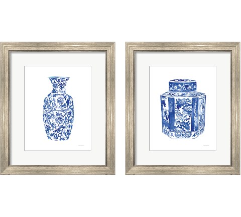 Chinoiserie Vase 2 Piece Framed Art Print Set by Mercedes Lopez Charro