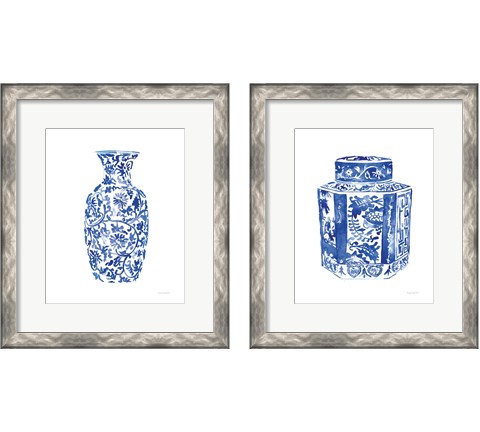 Chinoiserie Vase 2 Piece Framed Art Print Set by Mercedes Lopez Charro