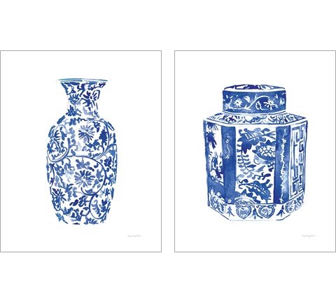 Chinoiserie Vase 2 Piece Art Print Set by Mercedes Lopez Charro