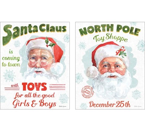 Santa Signs 2 Piece Art Print Set by Beth Grove