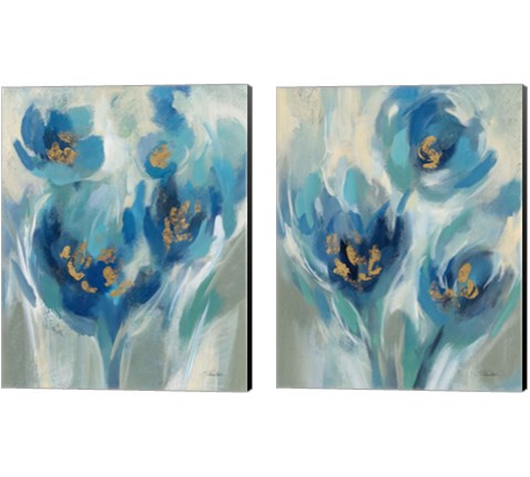 Blue Fairy Tale Floral 2 Piece Canvas Print Set by Silvia Vassileva