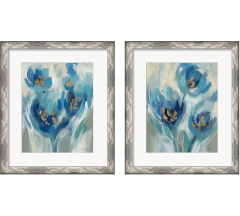 Blue Fairy Tale Floral 2 Piece Framed Art Print Set by Silvia Vassileva