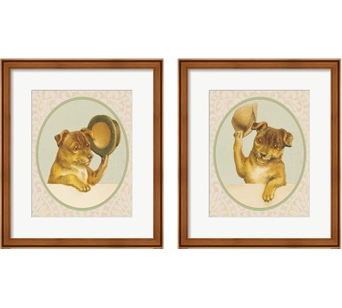 Dog with Ha 2 Piece Framed Art Print Set by Wild Apple Portfolio
