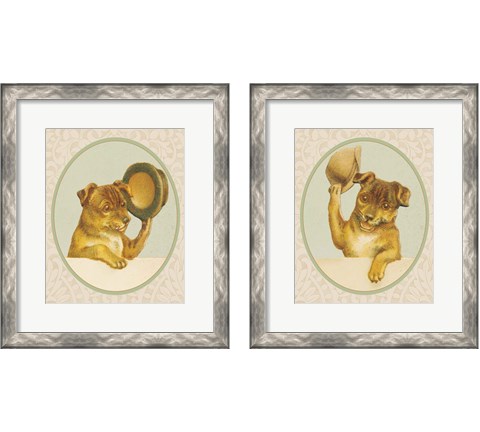 Dog with Ha 2 Piece Framed Art Print Set by Wild Apple Portfolio