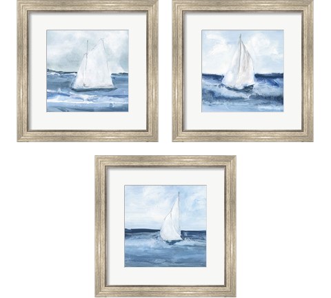 Sailboats  3 Piece Framed Art Print Set by Chris Paschke