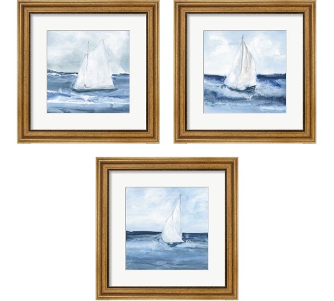 Sailboats  3 Piece Framed Art Print Set by Chris Paschke