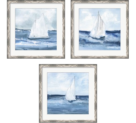 Sailboats  3 Piece Framed Art Print Set by Chris Paschke