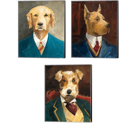 Whimsical Dog 3 Piece Canvas Print Set by Avery Tillmon