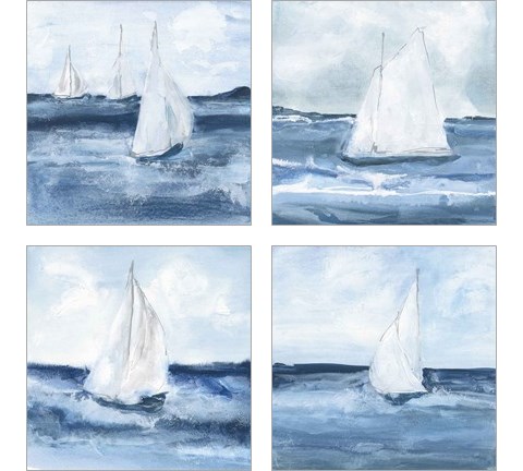 Sailboats  4 Piece Art Print Set by Chris Paschke