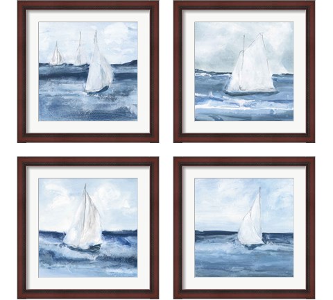 Sailboats  4 Piece Framed Art Print Set by Chris Paschke