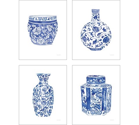 Chinoiserie Vase 4 Piece Art Print Set by Mercedes Lopez Charro