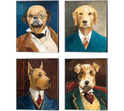 Whimsical Dog 4 Piece Canvas Print Set by Avery Tillmon