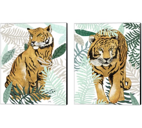 Jungle Tiger  2 Piece Canvas Print Set by Elizabeth Medley