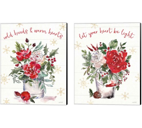 Lighthearted Holiday 2 Piece Canvas Print Set by Anne Tavoletti