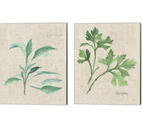 Herbs on Burlap 2 Piece Canvas Print Set by Chris Paschke