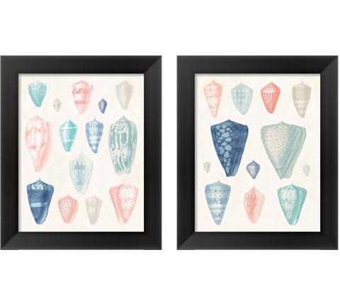 Colorful Shell Assortment Coral Cove 2 Piece Framed Art Print Set by Wild Apple Portfolio
