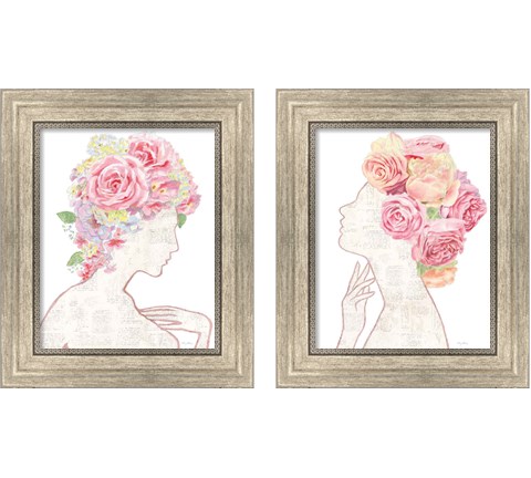 She Dreams of Roses 2 Piece Framed Art Print Set by Emily Adams
