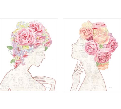 She Dreams of Roses 2 Piece Art Print Set by Emily Adams