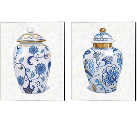 Flora Chinoiserie 2 Piece Canvas Print Set by Emily Adams