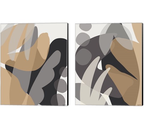 Neutral Abstract 2 Piece Canvas Print Set by Kyra Brown
