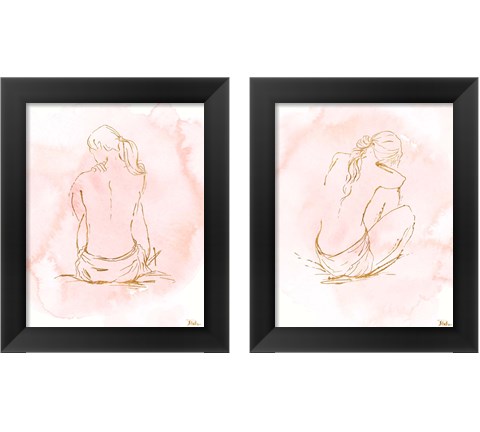 Nude on Pink 2 Piece Framed Art Print Set by Patricia Pinto