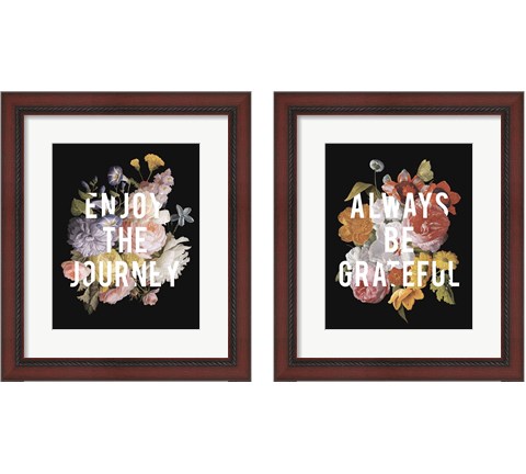 Floral Sentiment 2 Piece Framed Art Print Set by Wild Apple Portfolio