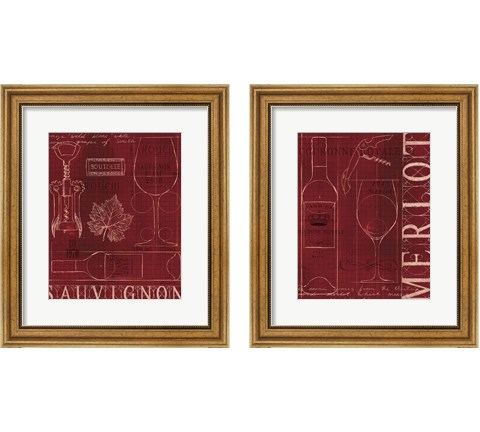 Wine Blueprint 2 Piece Framed Art Print Set by Marco Fabiano