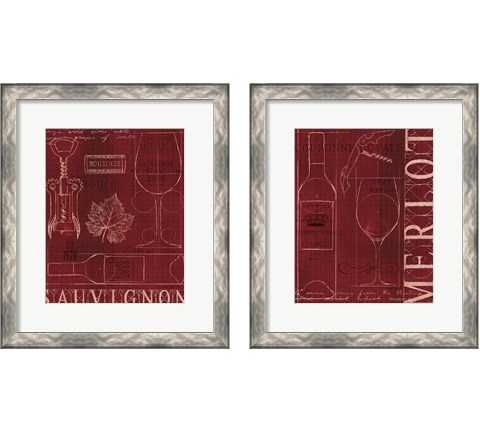 Wine Blueprint 2 Piece Framed Art Print Set by Marco Fabiano