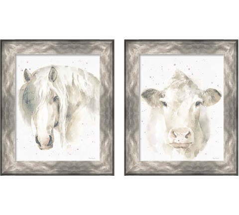 Farm Friends v2 Neutral 2 Piece Framed Art Print Set by Lisa Audit