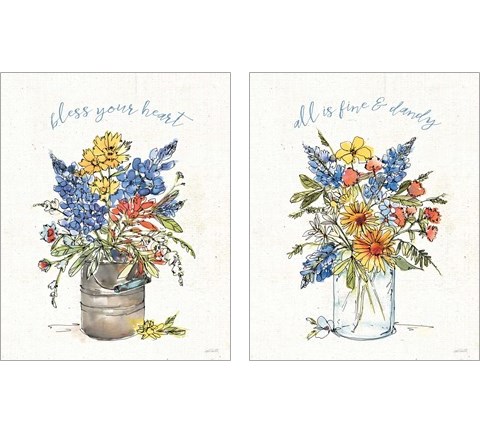 Texas Bluebonnet 2 Piece Art Print Set by Anne Tavoletti