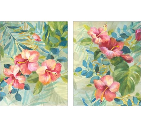 Hibiscus Garden 2 Piece Art Print Set by Danhui Nai