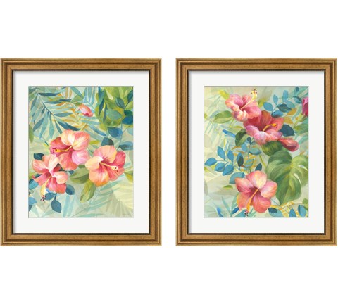 Hibiscus Garden 2 Piece Framed Art Print Set by Danhui Nai