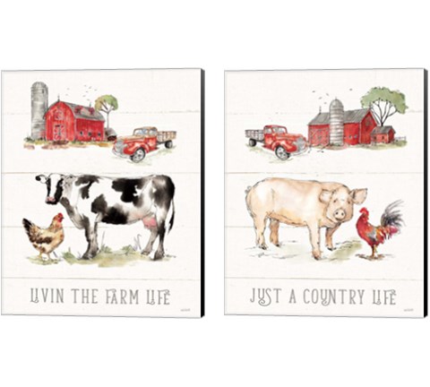 Country Life 2 Piece Canvas Print Set by Anne Tavoletti