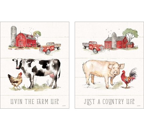 Country Life 2 Piece Art Print Set by Anne Tavoletti