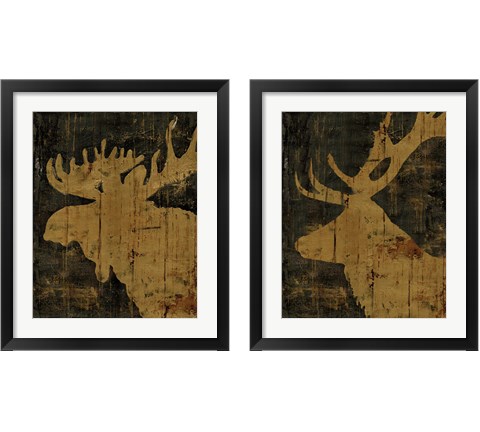 Rustic Lodge Animals 2 Piece Framed Art Print Set by Marie-Elaine Cusson