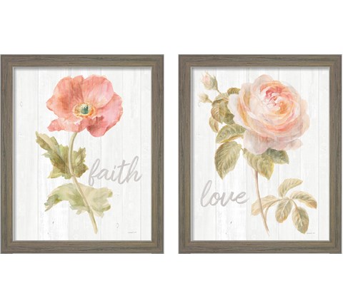 Garden Flower on Wood 2 Piece Framed Art Print Set by Danhui Nai