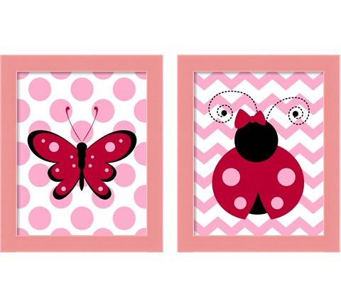 Ladybug & Butterfly Kids 2 Piece Framed Art Print Set by Tamara Robinson