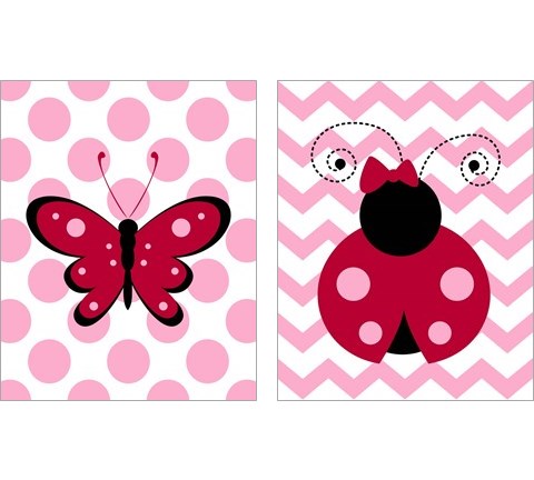 Ladybug & Butterfly Kids 2 Piece Art Print Set by Tamara Robinson
