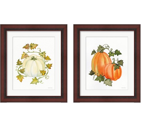 Pumpkin and Vines 2 Piece Framed Art Print Set by Kathleen Parr McKenna