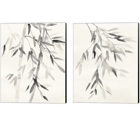 Bamboo Leaves 2 Piece Canvas Print Set by Danhui Nai