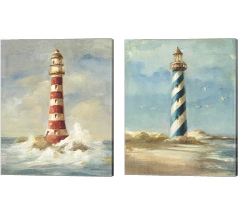 Lighthouse 2 Piece Canvas Print Set by Danhui Nai