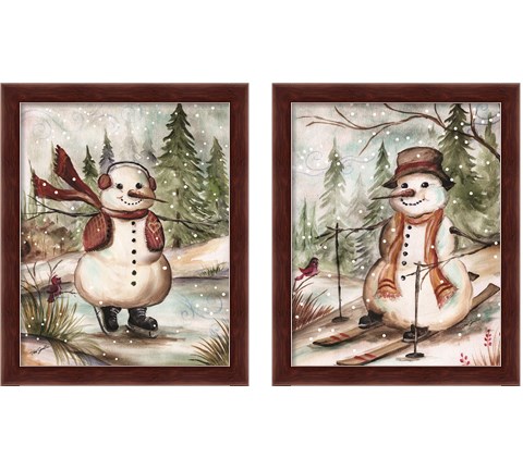 Country Snowman 2 Piece Framed Art Print Set by Tre Sorelle Studios