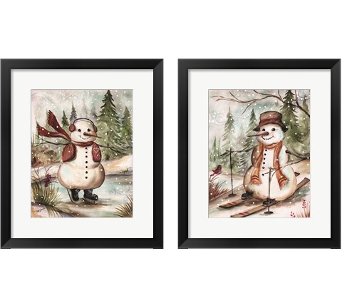 Country Snowman 2 Piece Framed Art Print Set by Tre Sorelle Studios