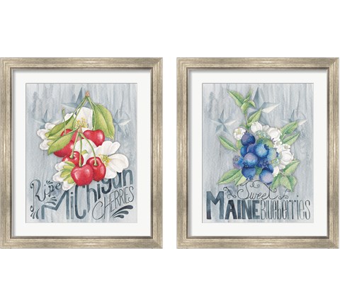 American Berries 2 Piece Framed Art Print Set by Wild Apple Portfolio